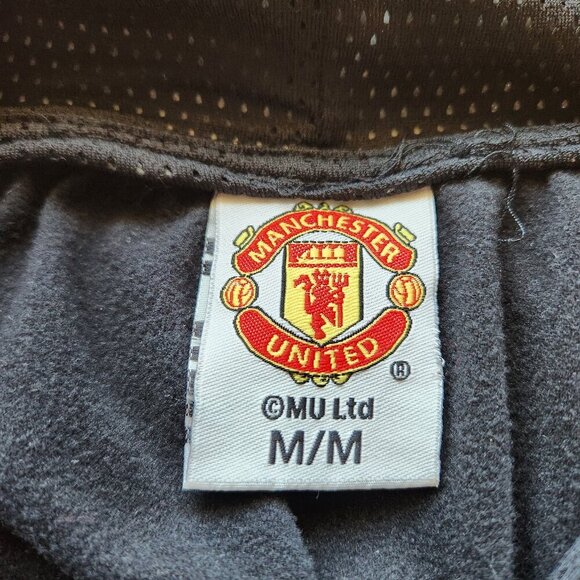 Manchester United Logo Hoodie Mens Medium Black Gray Pocket Soccer Football - Picture 5 of 6